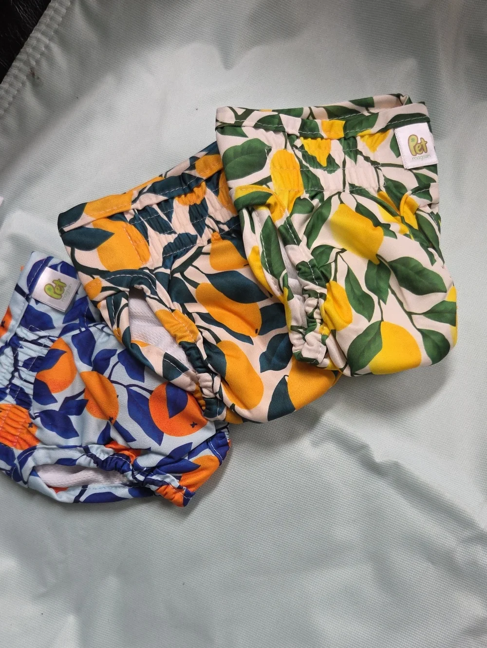 Pet Magasin Lemon Print Dog Diaper - Yellow & Green